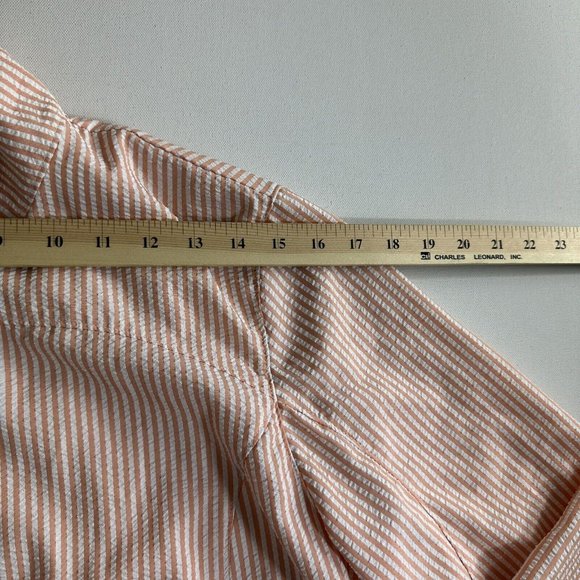 ORVIS Women's Size Medium White Striped Seersucker Zip-Up Lightweight Jacket - Picture 6 of 8